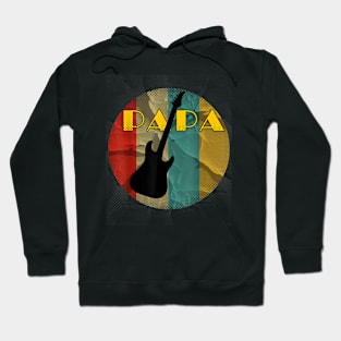 Retro Vintage Guitar Bass Papa Guitarist Musical Lover Hoodie